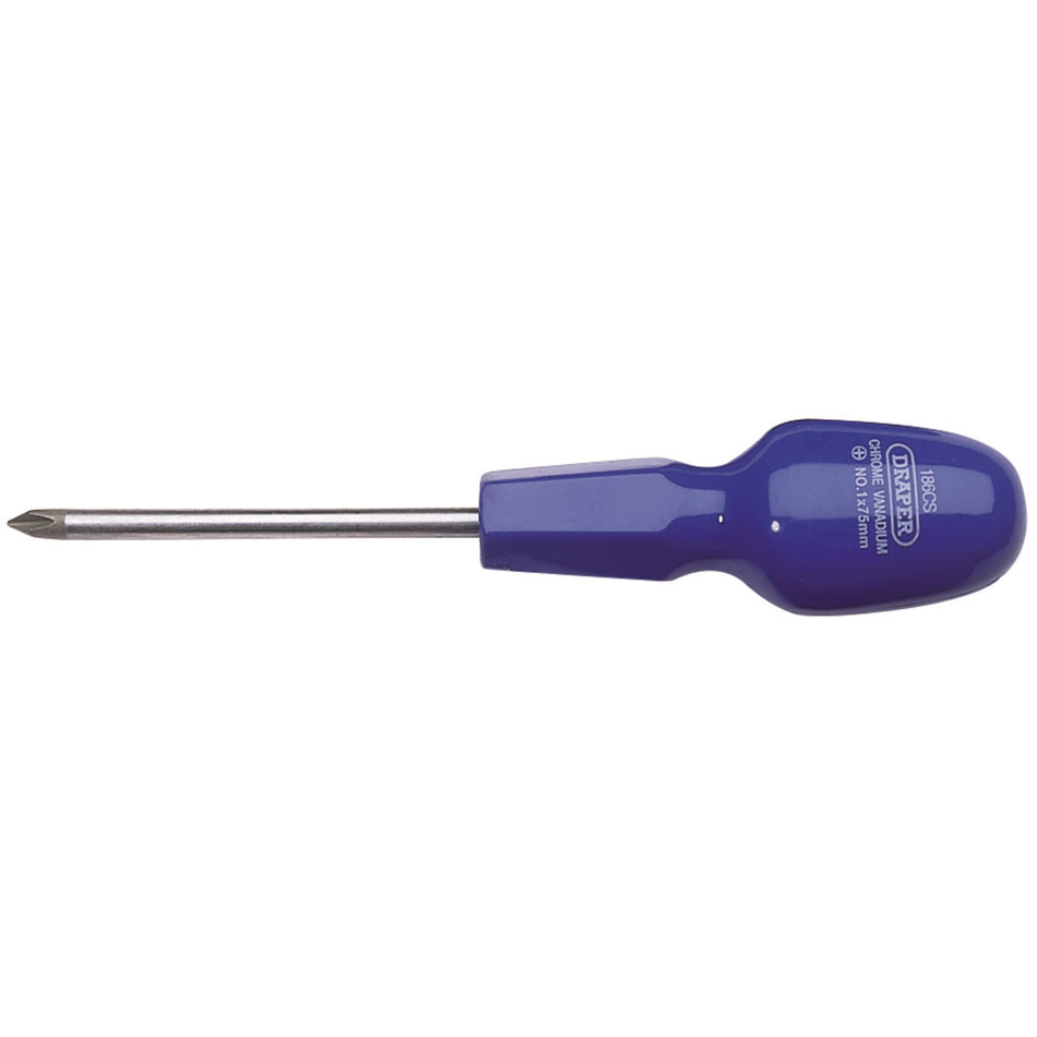 Draper 19504 Cross Slot Cabinet Pattern Screwdriver, No.1 x 75mm (Sold Loose)