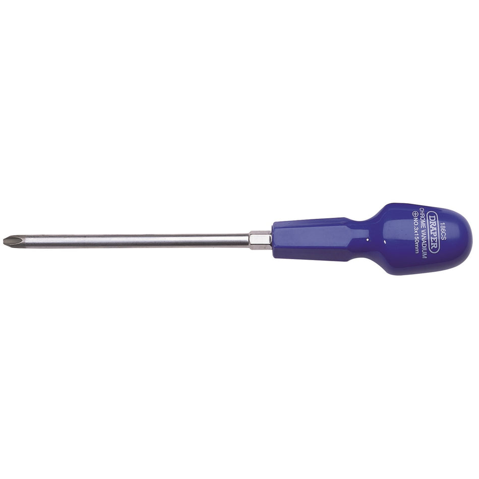 Draper 19506 Cross Slot Cabinet Pattern Screwdriver, No.3 x 150mm (Sold Loose)