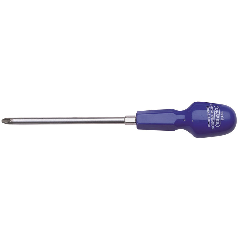 Draper 19506 Cross Slot Cabinet Pattern Screwdriver, No.3 x 150mm (Sold Loose)