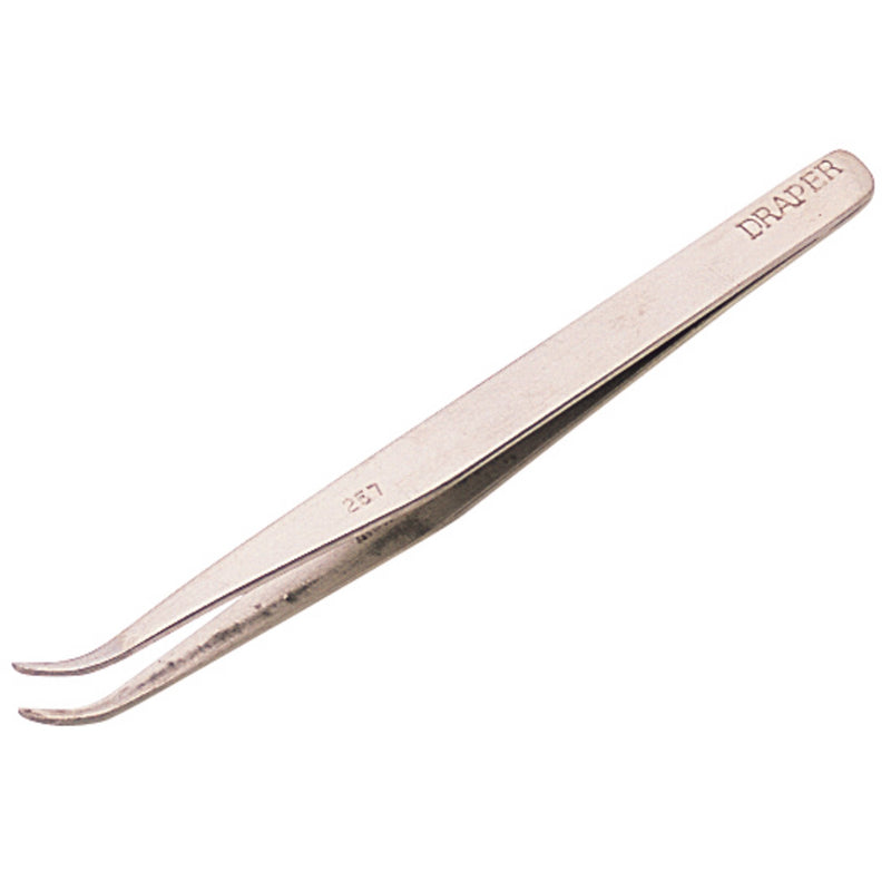 Draper 19672 Fine Point Curved Tweezers, 120mm