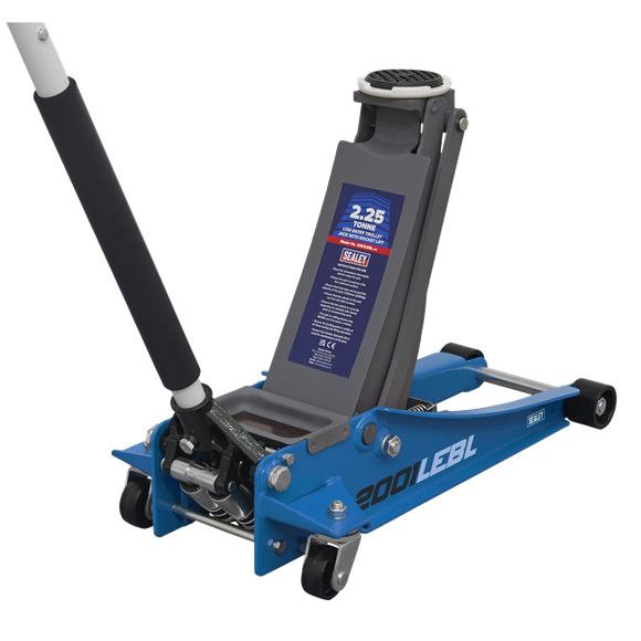 Sealey 2001LEBL 2.25tonne Low Entry Trolley Jack with Rocket Lift- Blue