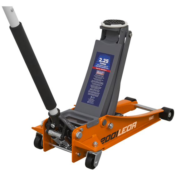 Sealey 2001LEOR 2.25tonne Low Entry Trolley Jack with Rocket Lift - Orange