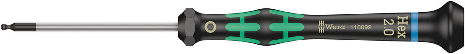 Wera 05118092001 2052 Ball end hexagon screwdriver for electronic applications, 2 x 60 mm