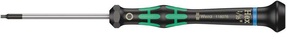 Wera 05118076001 2054 Screwdriver for hexagon socket screws for electronic applications, 1/16" x 60 mm