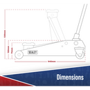 Sealey 2100TB Viking 2tonne Low Entry Long Reach Trolley Jack with Rocket Lift