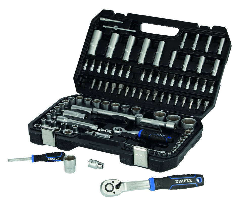 Draper 21536 Draper HI-TORQ® Metric Socket Set, 1/4" & 1/2" Sq. Dr. (108 Piece)
