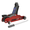 Sealey 2180LE 180 degree Handle Trolley Jack 2tonne Low Profile Short Chassis - Red