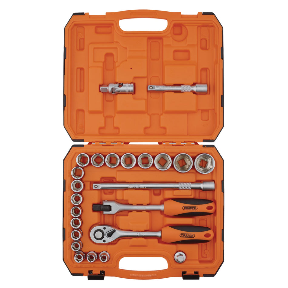 Draper 22112 HI-TORQ® 6 Point Socket Set, 1/2" (24 Piece)