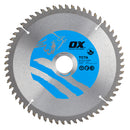 OX Tools OX-TCTA-2103060 Alu/Plastic/Laminate Cutting Circular Saw Blade 210/30mm, 60 Teeth TCG