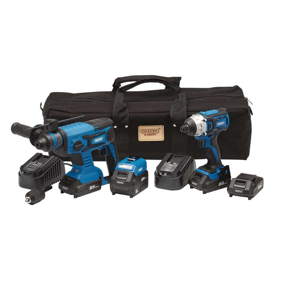 Draper 24021 D20 20V Impact Driver and SDS+ Drill Kit