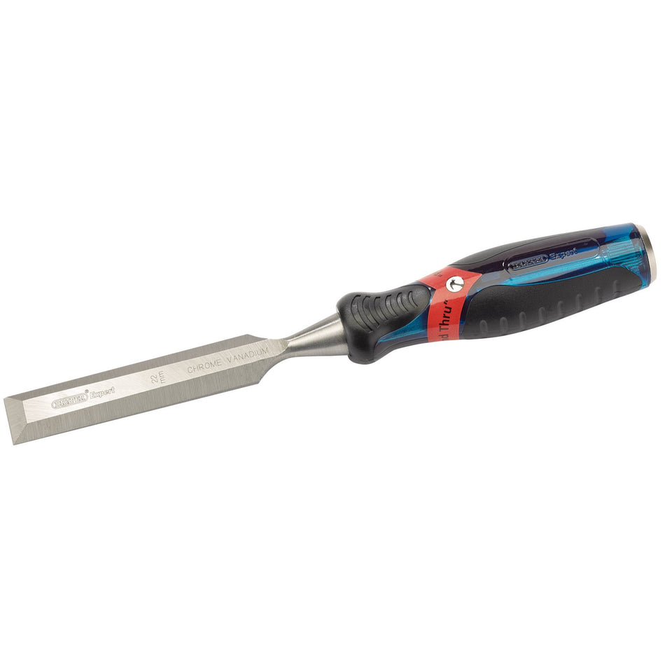 Draper 24407 Soft Grip Pound Thru Bevel Edge Wood Chisel, 22 x 140mm