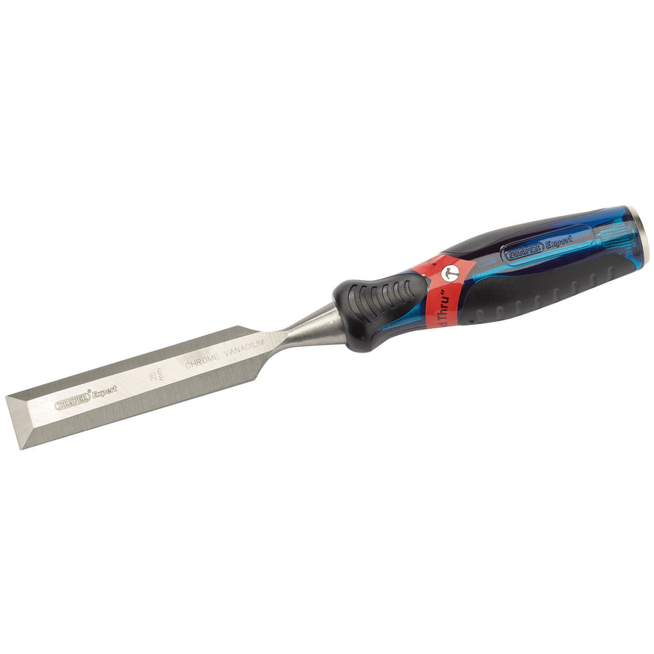 Draper 24408 Soft Grip Pound Thru Bevel Edge Wood Chisel, 25 x 140mm