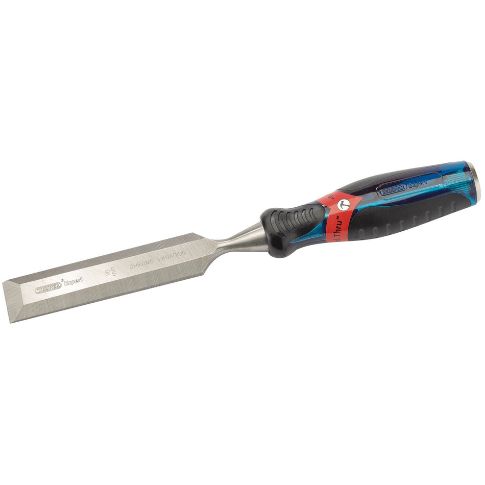 Draper 24409 Soft Grip Pound Thru Bevel Edge Wood Chisel, 28 x 140mm