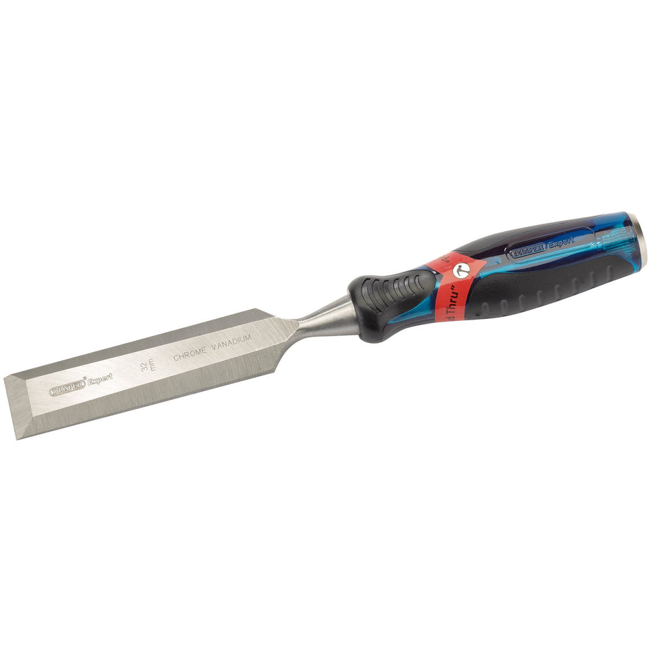 Draper 24410 Soft Grip Pound Thru Bevel Edge Wood Chisel, 32 x 140mm