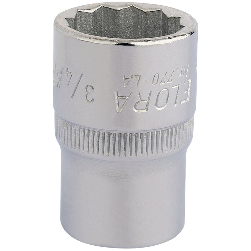 Draper 24418 Elora Bi-Hexagon Socket, 1/2" Sq. Dr., 3/4"