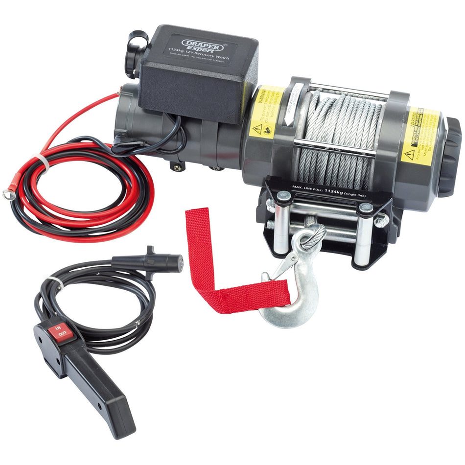 Draper 24441 12V Recovery Winch, 1134kg