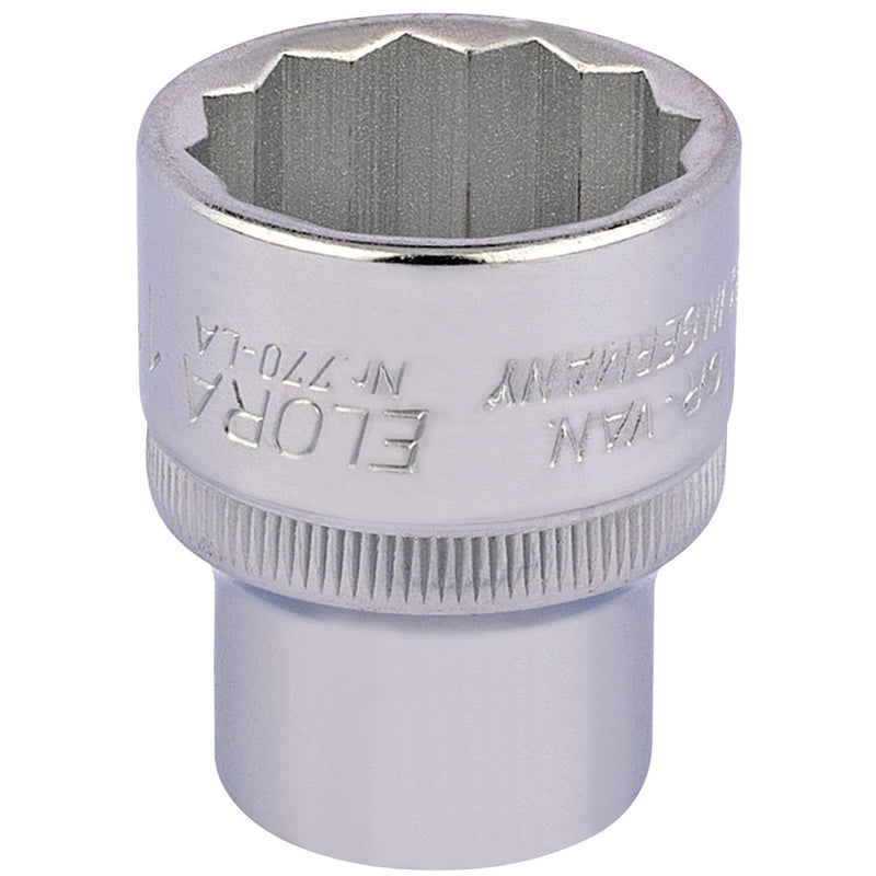 Draper 24476 Elora Bi-Hexagon Socket, 1/2" Sq. Dr., 1"