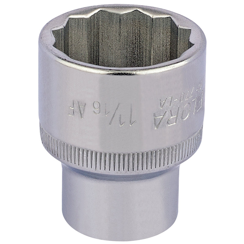 Draper 24484 Elora Bi-Hexagon Socket, 1/2" Sq. Dr., 1.1/16"