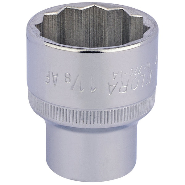 Draper 24492 Elora Bi-Hexagon Socket, 1/2" Sq. Dr., 1.1/8"