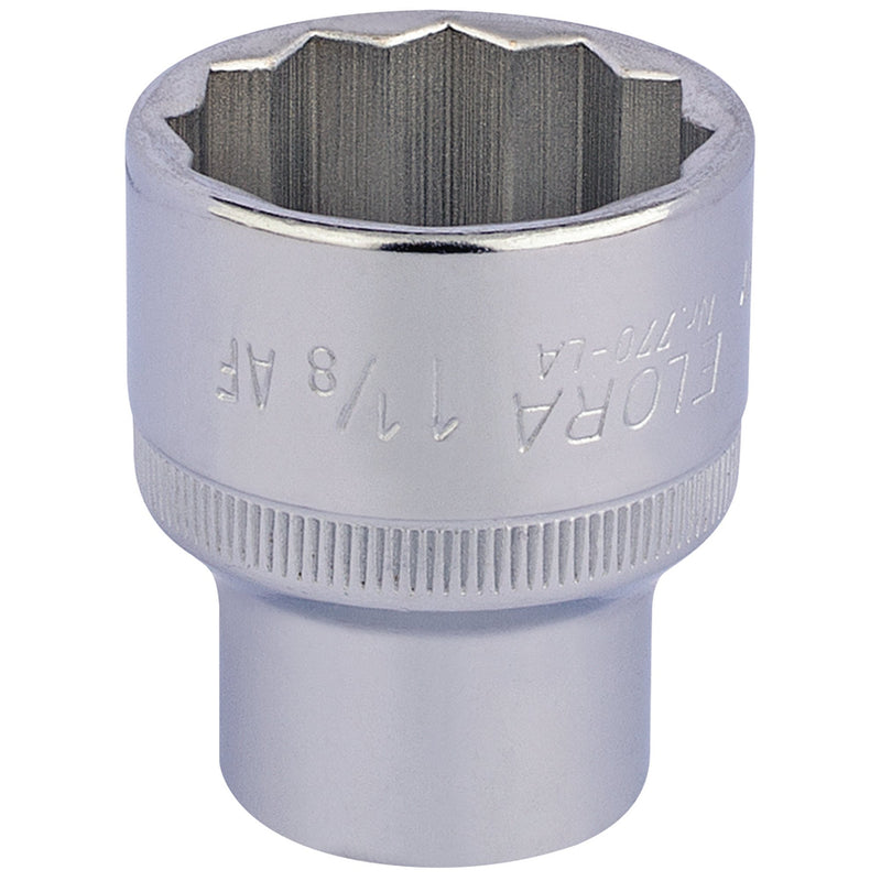 Draper 24492 Elora Bi-Hexagon Socket, 1/2" Sq. Dr., 1.1/8"