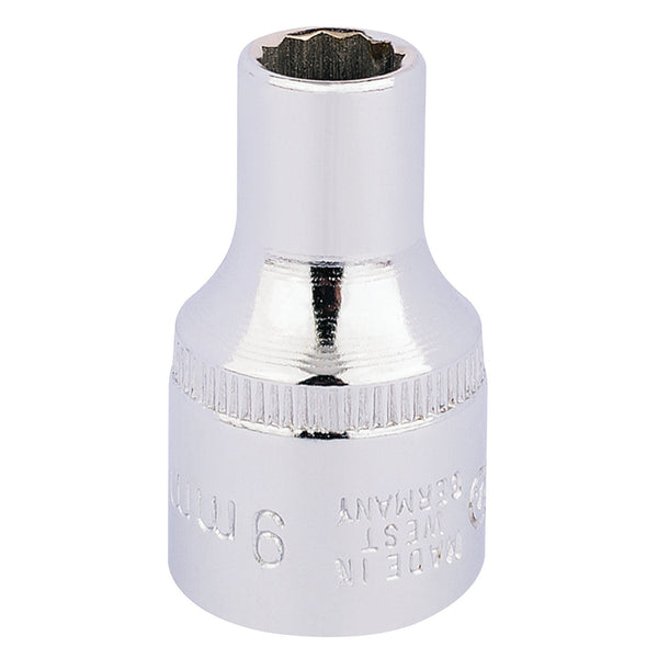 Draper 24541 Elora Bi-Hexagon Socket, 1/2" Sq. Dr., 9mm