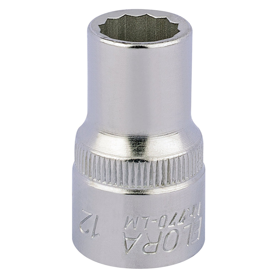 Draper 24575 Elora Bi-Hexagon Socket, 1/2" Sq. Dr., 12mm