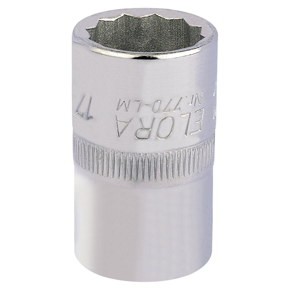 Draper 24624 Elora Bi-Hexagon Socket, 1/2" Sq. Dr., 17mm