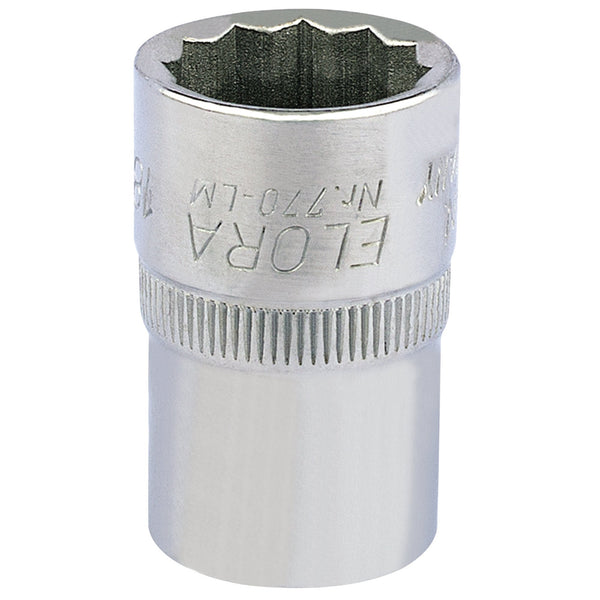 Draper 24632 Elora Bi-Hexagon Socket, 1/2" Sq. Dr., 18mm