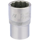 Draper 24640 Elora Bi-Hexagon Socket, 1/2" Sq. Dr., 19mm