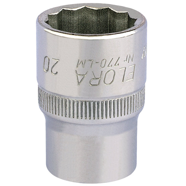 Draper 24658 Elora Bi-Hexagon Socket, 1/2" Sq. Dr., 20mm