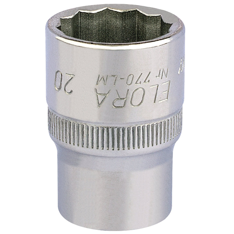 Draper 24658 Elora Bi-Hexagon Socket, 1/2" Sq. Dr., 20mm