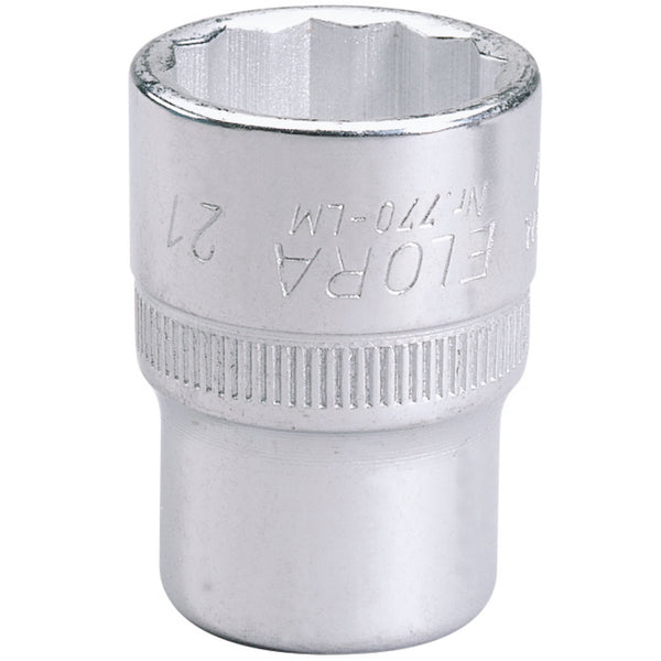 Draper 24666 Elora Bi-Hexagon Socket, 1/2" Sq. Dr., 21mm