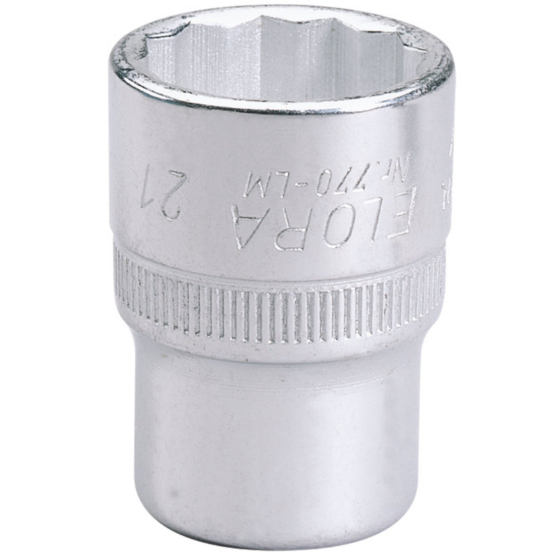 Draper 24666 Elora Bi-Hexagon Socket, 1/2" Sq. Dr., 21mm