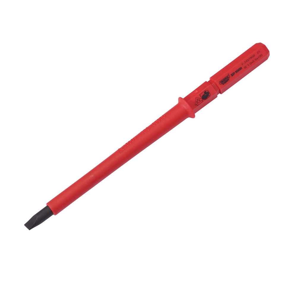 Draper 24739 XP1000 VDE Plain Slot Interchangeable Screwdriver Blade, 5.5 x 100mm
