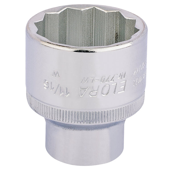 Draper 24880 Elora Whitworth Bi-Hexagon Socket, 1/2" Sq. Dr., 11/16"