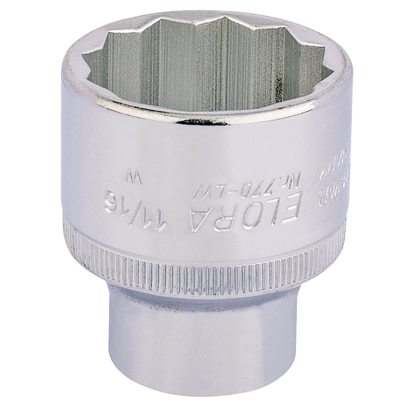 Draper 24880 Elora Whitworth Bi-Hexagon Socket, 1/2" Sq. Dr., 11/16"