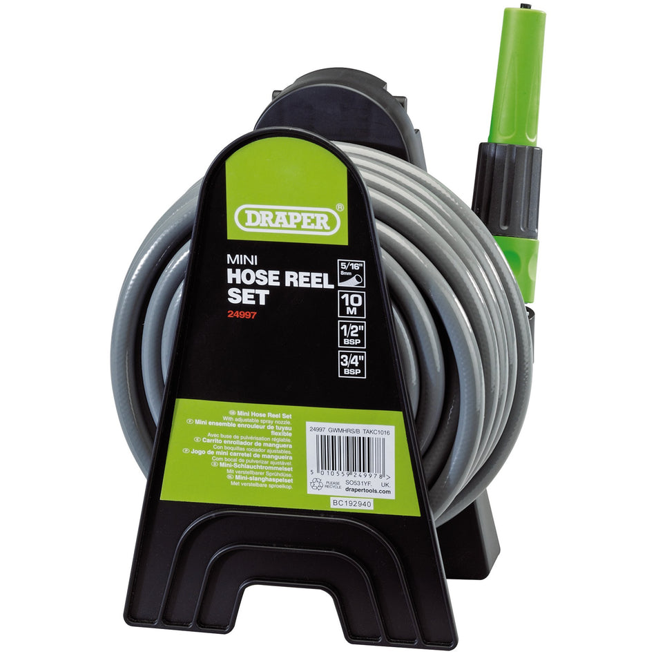 Draper 24997 Mini Hose Reel Set, 8mm Bore, 10m