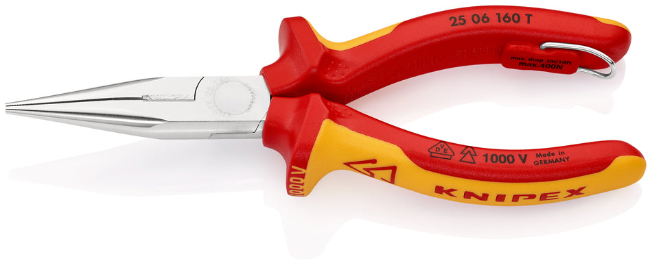 KNIPEX 25 06 160 T CHAIN NOSE SIDE CUTTING PLIERS TT