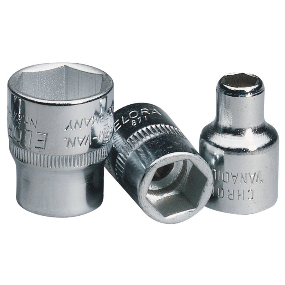 Draper 25820 Elora Hexagon Socket, 3/8" Sq. Dr., 6mm