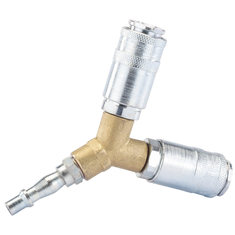 Draper 25855 PCL Twin Standard Coupling, 2 x Male Couplings, 1 x Tailpiece