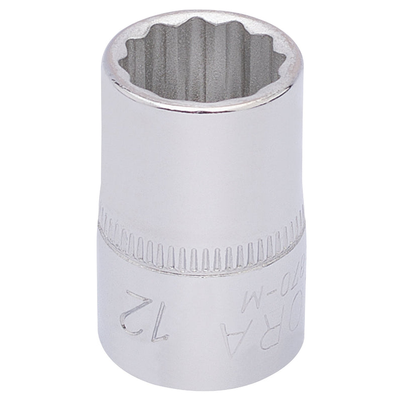 Draper 25888 Elora Bi-Hexagon Socket, 3/8" Sq. Dr., 12mm