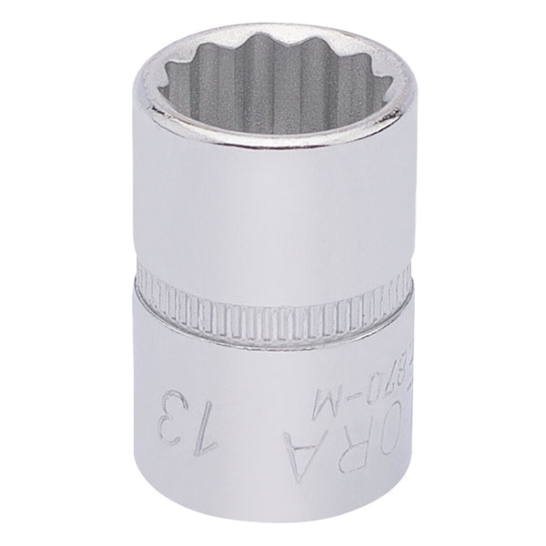 Draper 25896 Elora Bi-Hexagon Socket, 3/8" Sq. Dr., 13mm