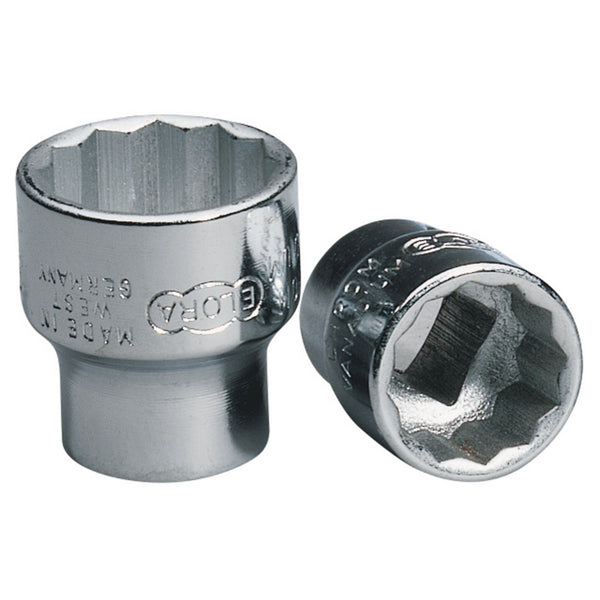 Draper 25911 Elora Bi-Hexagon Socket, 3/8" Sq. Dr., 15mm
