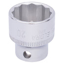Draper 25961 Elora Bi-Hexagon Socket, 3/8" Sq. Dr., 20mm