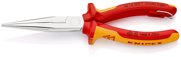 KNIPEX 26 16 200 T SNIPE NOSE SIDE CUTTING PLIERS TT