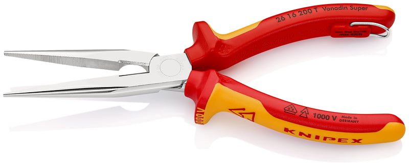 KNIPEX 26 16 200 T SNIPE NOSE SIDE CUTTING PLIERS TT