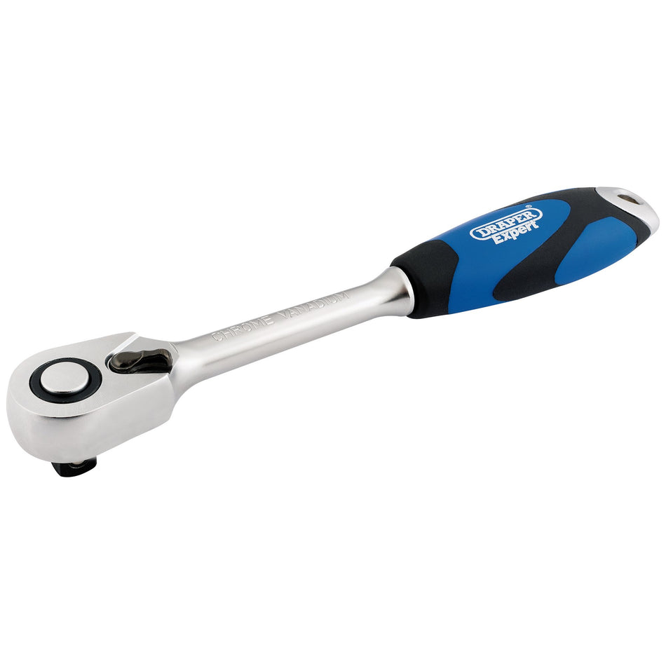 Draper 26504 Soft Grip Reversible Ratchet, 1/2" Sq. Dr., 72 Tooth