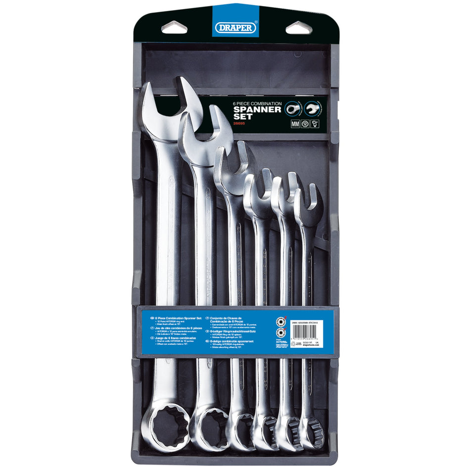 Draper 26695 Draper HI-TORQ® Metric Combination Spanner Set (6 Piece)