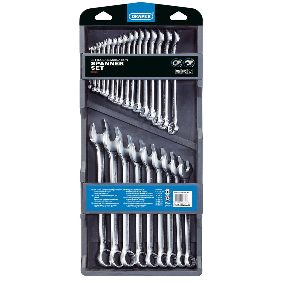 Draper 26696 Draper HI-TORQ® Metric Combination Spanner Set (25 Piece)