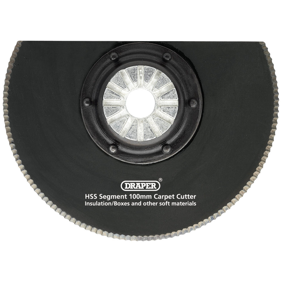 Draper 26809 HSS Segment Carpet Cutter, 100mm Diameter